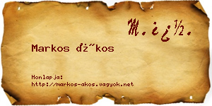 Markos Ákos névjegykártya