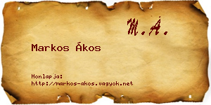Markos Ákos névjegykártya